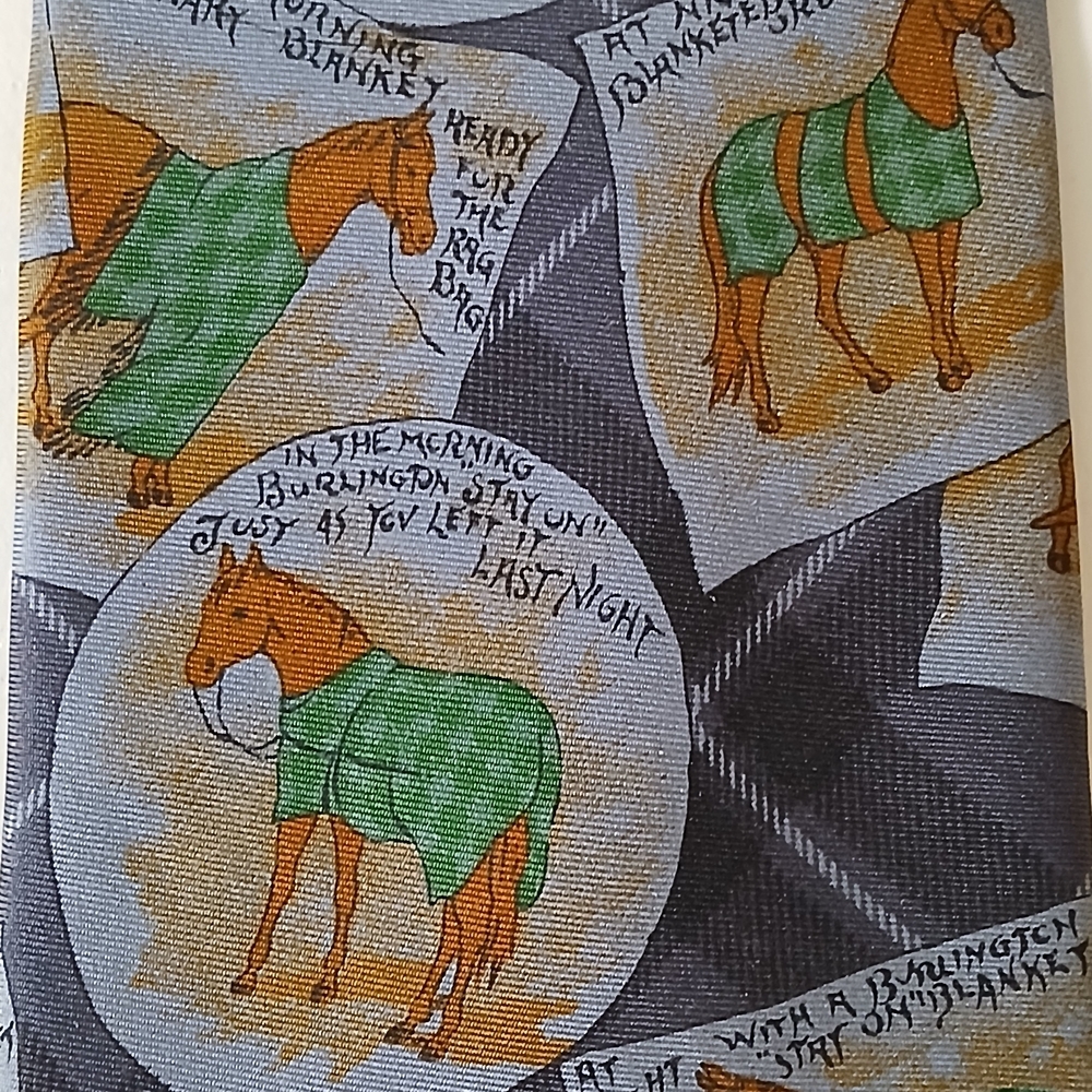 Men's Novelty Silk Tie with Horse Print by Brentwood - Picture 4 of 5